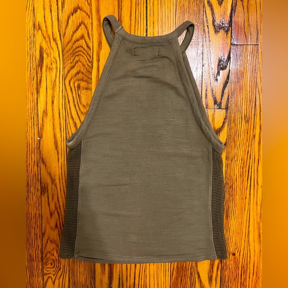 Hunter green halter top with mesh sides - Picture 2 of 3